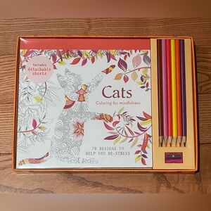 Cats: Coloring for Mindfulness, Adult Coloring Kit